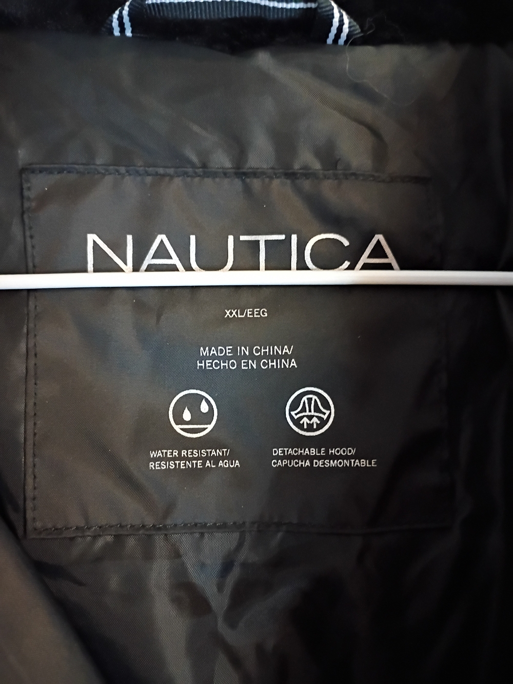 Nautica Black Quilted Puffer Coat with Faux Fur Collar - Picture 2 of 6